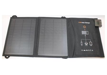 Panel Solar Portátil Plegable 11W Doble Usb 1850mA