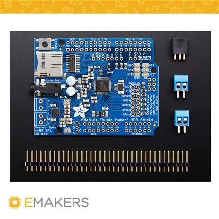 "Music Maker" MP3 Shield para Arduino c / 3W Amp Stereo