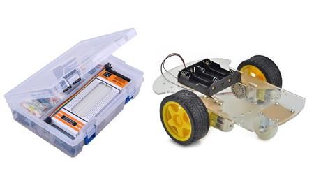 Kit para Arduino - Uno R3 Starter + Chasis Robot Rect 2WD