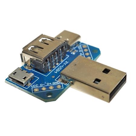 Adaptador USB Macho a USB/Micro USB/USB C Hembras   EM9-7443